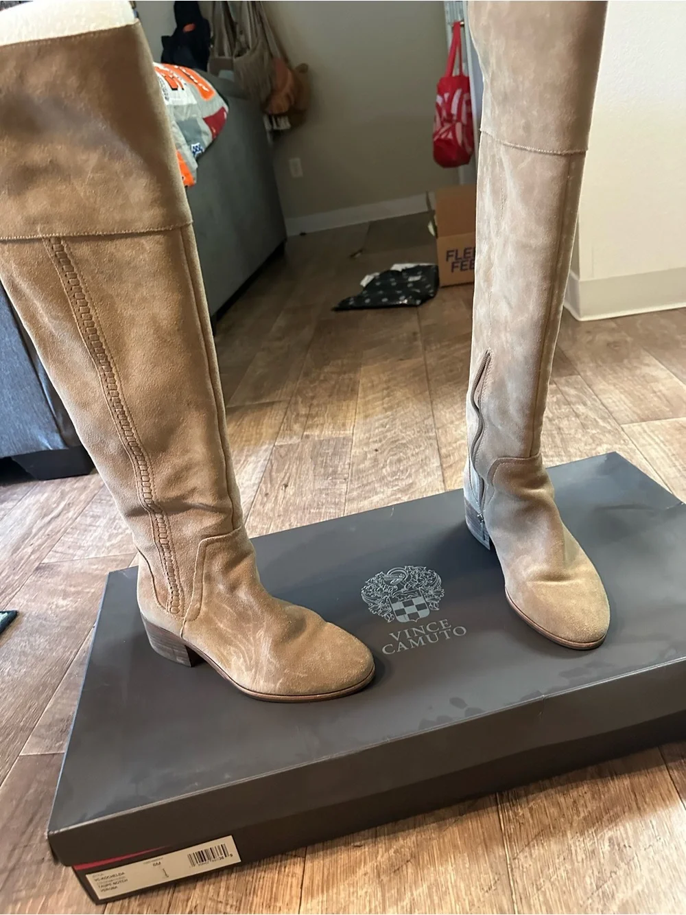 Beautiful over the knee taupe suede boots-Vince Camuto